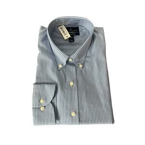 NWT Buttoned Down Blue Plaid Long Sleeve Button Down Shirt Men's Size 17 36